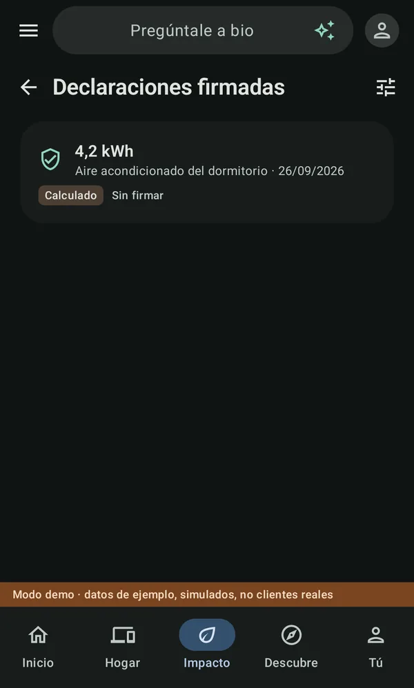 Declaraciones firmadas: un resultado de 4,2 kWh, calculado, aún sin firmar